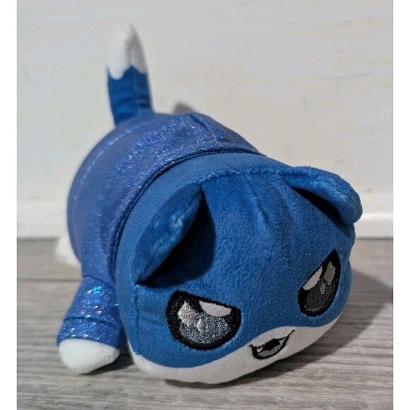 Aphmau MeeMeows 6" Plush Kitty Cat w/ Blue Hoodie Glitter Edition Litter 6 - Picture 1 of 7